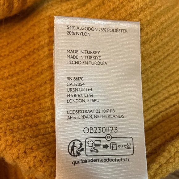 Anthropologie Sleeveless Mock Neck Ribbed Midi Dress in Mustard Size XL - Picture 5 of 7